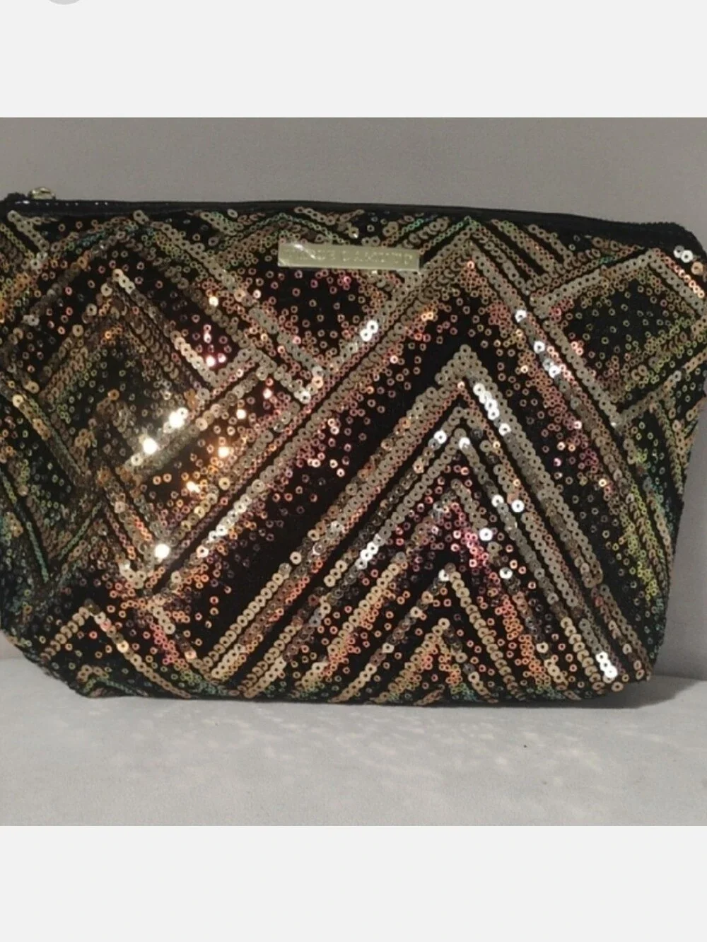 Vince Camuto Large Glitter Zip Clutch/Bag